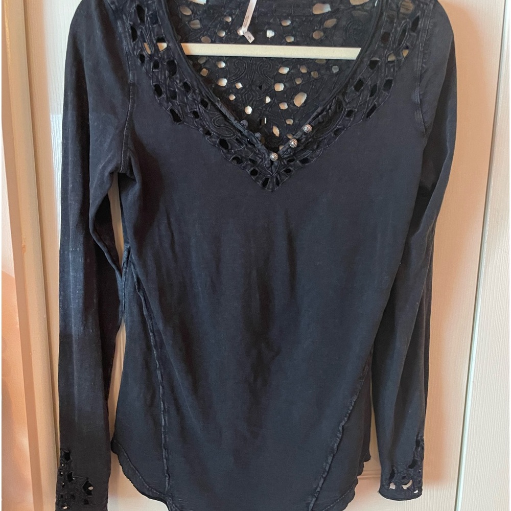 Free People Charcoal Grey TShirt Med